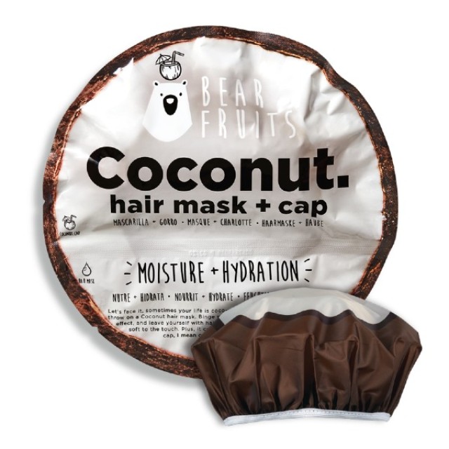 Bear Fruits Coconut Moisture Hair Mask & Cap Φυσικής Υγρασίας & Ενυδάτωσης 20ml