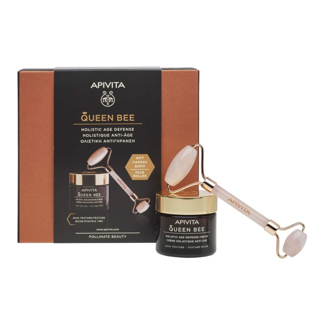 Apivita Queen Bee Rich Texture Day Cream 50ml & Premium Face Roller Gift