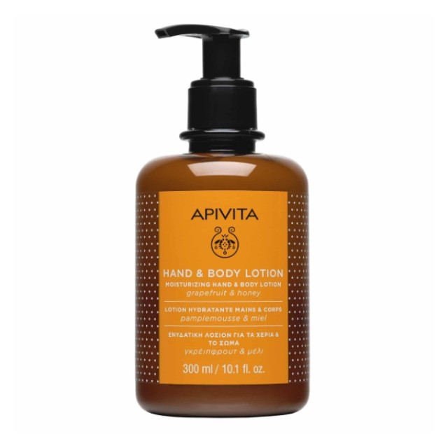 Apivita Hand & Body Lotion Ενυδατική Λοσιόν Με Γκρέιπφρουτ & Μέλι 300ml