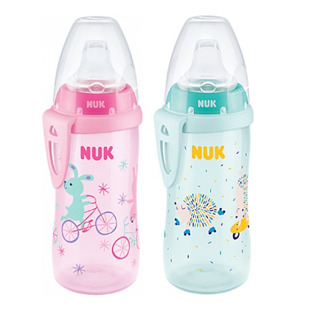 Nuk First Choice Active Cup Παγουράκι με Ρύγχος Σιλικόνης Ροζ ή Πράσινο 12m+ 300ml