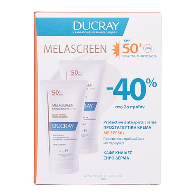 Ducray Melascreen Protective Anti-Spots Fluid SPF50 Dry Skin 2x50ml