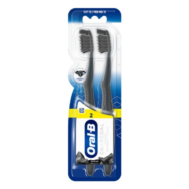 Oral-B Whitening Therapy Charcoal 35 Soft Οδοντόβουρτσα 2 τεμάχια