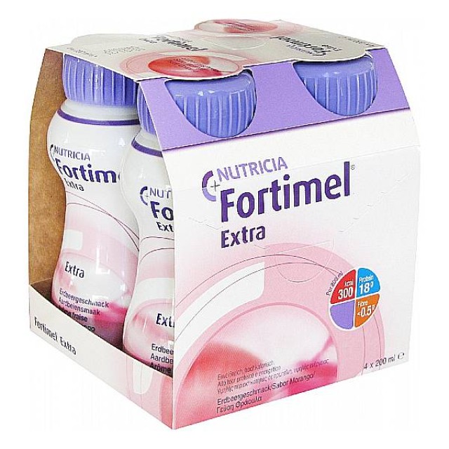 Nutricia Fortimel Extra Φράουλα 4x200ml