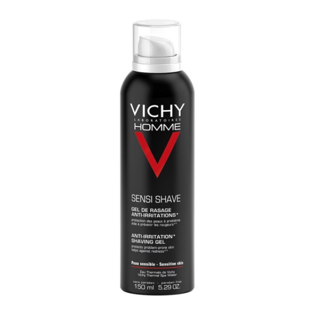 Vichy Homme Sensi Shave Anti-Irritation Shaving Gel For Sensitive Skin 150ml