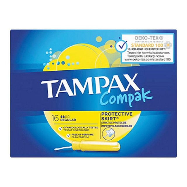 Tampax Compak Regular Ταμπόν Με Απλικατέρ 16 τεμάχια