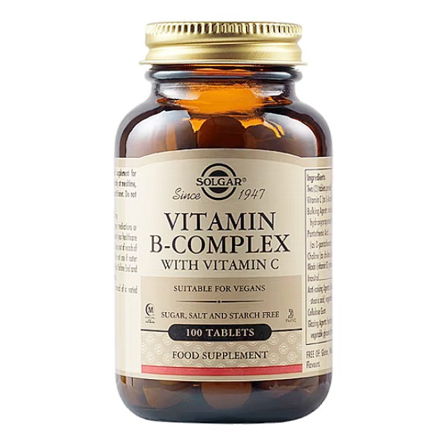 Solgar Vitamin B-Complex with Vitamin C 100 tablets