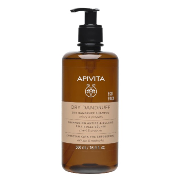 Apivita Dry Dandruff Anti-Dandruff Shampoo With Celery & Propolis Eco Pack 500ml