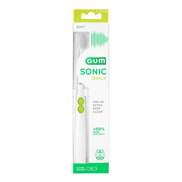 Gum Sonic Daily Ηλεκτρική Οδοντόβουρστα Soft White 1 τεμάχιο