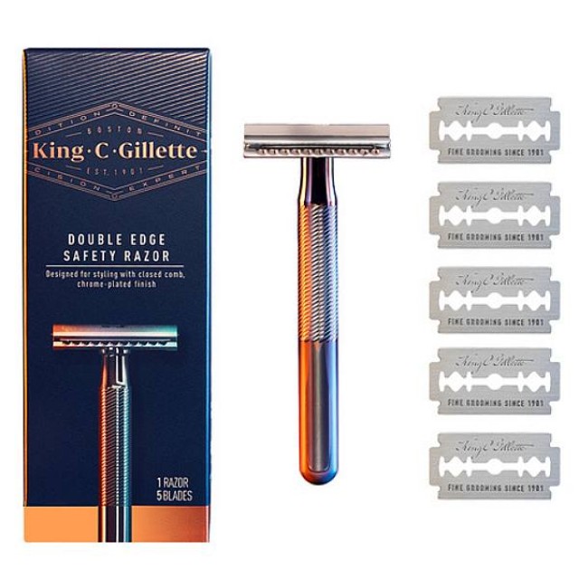 King C. Gillette Doble Edge Safety Razor & 5 Refills