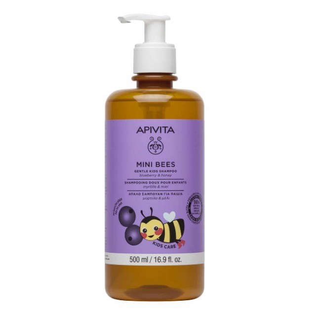 Apivita Mini Bees Απαλό Σαμπουάν Για Παιδιά Με Μύρτιλο & Μέλι 500ml