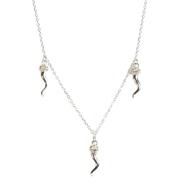 Farma Bijoux Necklace Silver Chain with Lucky Horns