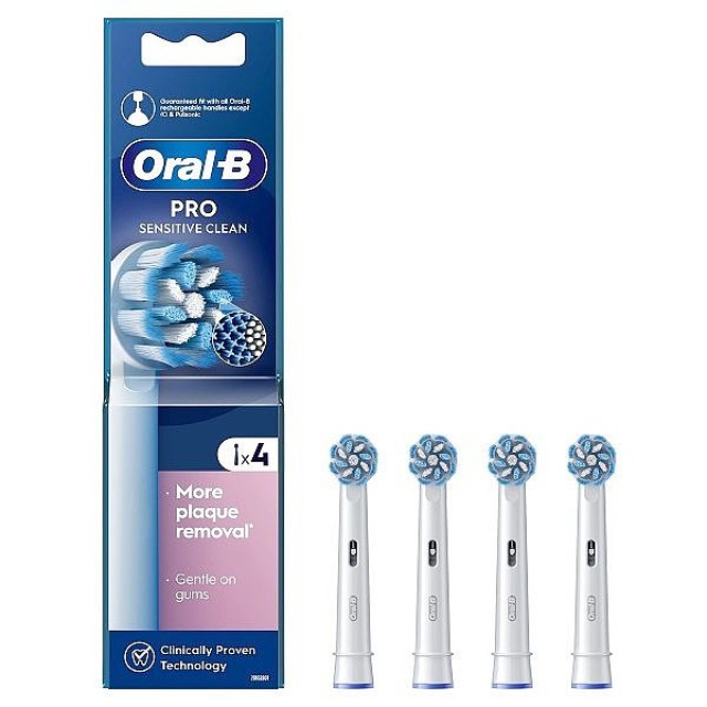 Oral-B Pro Sensitive Clean Ανταλλακτικές Κεφαλές 4 τεμάχια