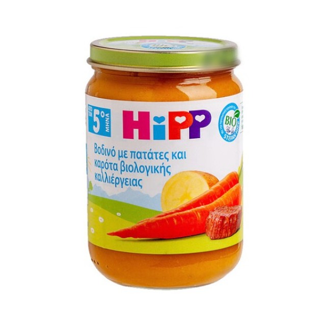 Hipp Βρεφικό Γεύμα Βοδινό με Πατάτες & Καρότα Βιολογικής Καλλιέργειας 4m+ 190g