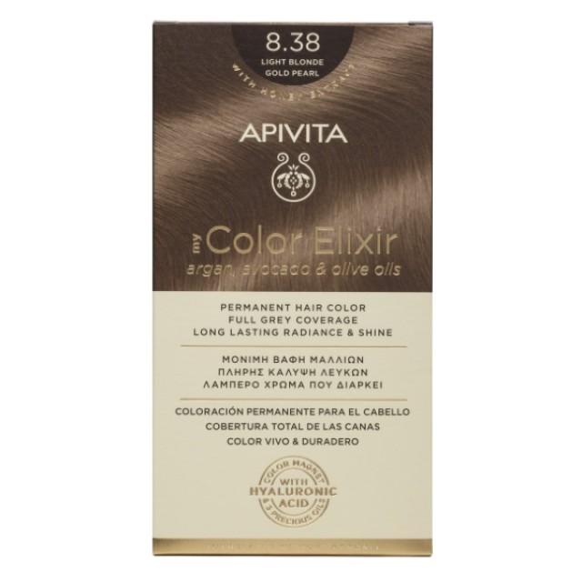 Apivita My Color Elixir Kit N8.38 Ξανθό Ανοιχτό Μελί Περλέ 50ml & 75ml