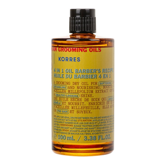 Korres Athenian Grooming 4 in 1 Oil Barber's Recipe 100ml