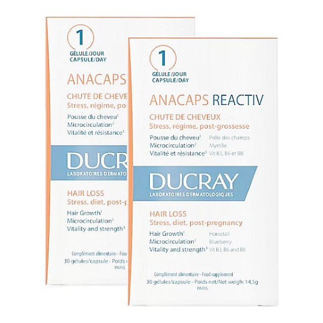 Ducray Anacaps Reactiv against Hair Loss Promo 2x30 capsules