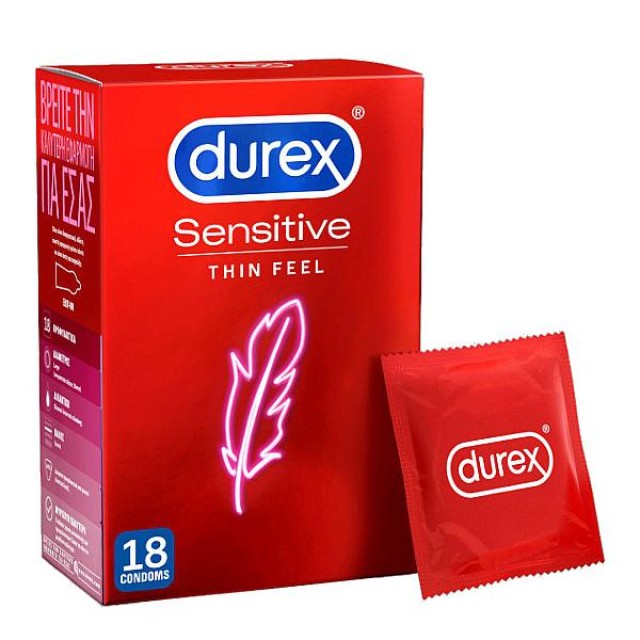 Durex Προφυλακτικά Πολύ Λεπτά Sensitive 18 τεμάχια