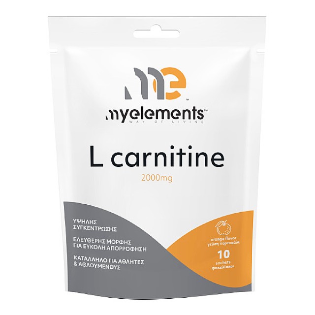 My Elements L-Carnitine γεύση Πορτοκάλι 10 φακελίσκοι
