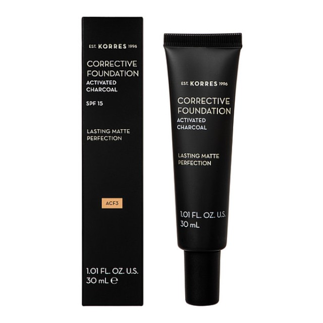 Korres Activated Carbon Corrective Makeup for Moderate Imperfections SPF15 ACF3 30ml