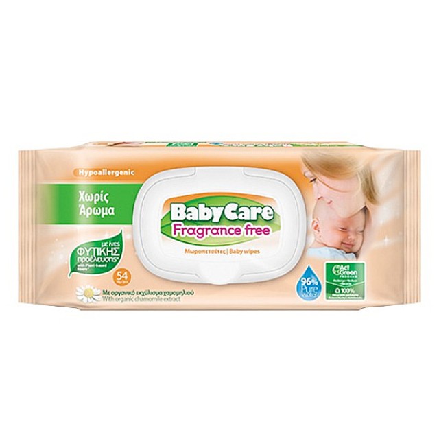 BabyCare Fragrance Free Pure Water Μωρομάντηλα 54 τεμάχια