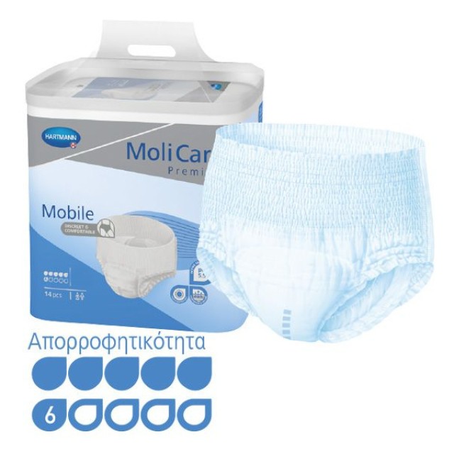 MoliCare Mobile Daily Incontinence Underwear 6 Drops Medium 14 pieces