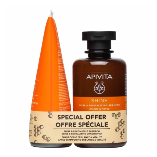 Apivita Shine Promo Σαμπουάν 250ml & Κρέμα Για Λάμψη & Αναζωογόνηση 150ml