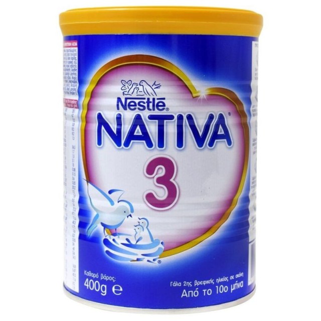 Nestle Nativa 3 Γάλα 2ης Βρεφικής Ηλικίας σε Σκόνη από τον 10ο Μήνα 400gr