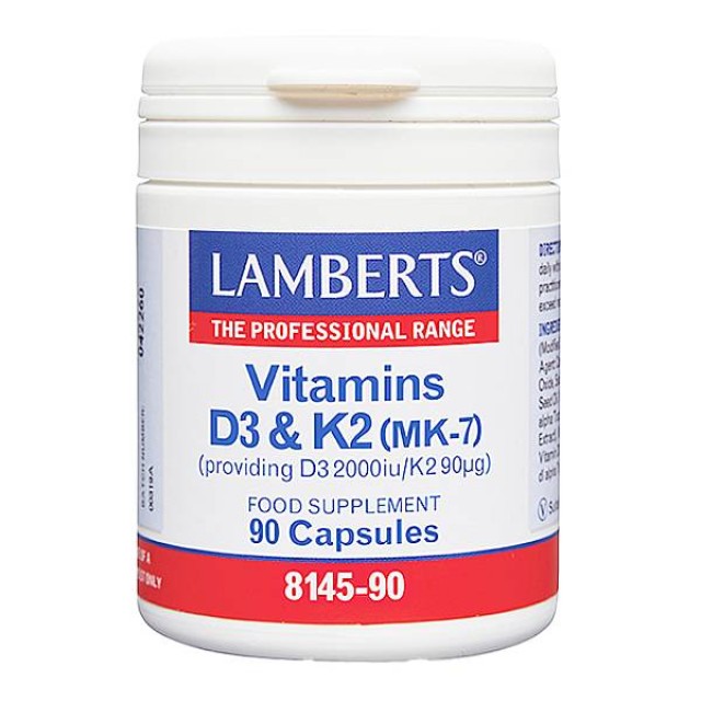 Lamberts Vitamin D3 2000iu & K2 90µg 90 κάψουλες