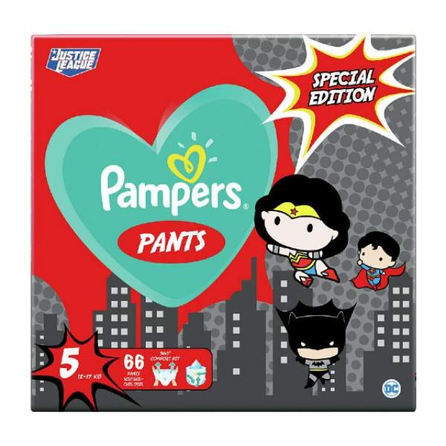 Pampers Pants Special Edition Justice League Νο. 5 (12-17 Kg) 66 τεμάχια