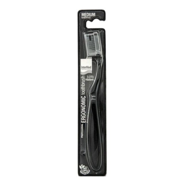 Intermed Professional Ergonomic Toothbrush Medium Black 1 τεμάχιο