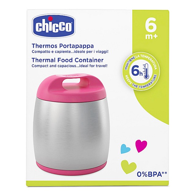 Chicco Θερμός Inox Φαγητού Κορίτσι 6m+ 350ml