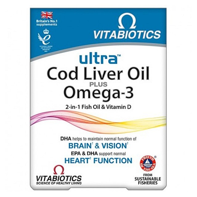 Vitabiotics Ultra Cod Liver Oil Plus Omega-3 60 κάψουλες