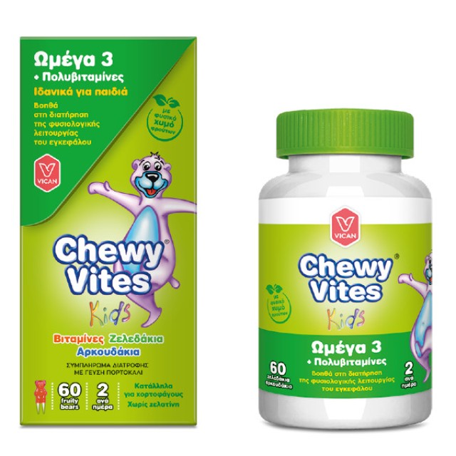 Chewy Vites Kids Ωμέγα 3 και Πολυβιταμίνες 60 ζελεδάκια