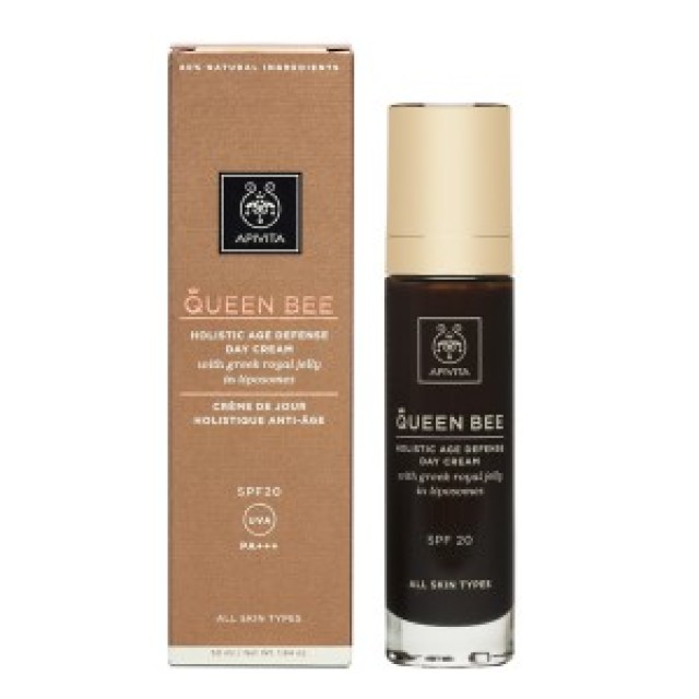 APIVITA QUEEN BEE Kρέμα Ημέρας Lifting Ολιστικής Αντιγήρανσης SPF20 με Ελληνικό Βασιλικό Πολτό σε Λιποσώματα 50ml