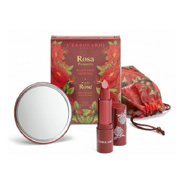 L'Erbolario Rosa Purpurea Beauty Set Vanitosa Κραγιόν 3.5ml & Καθρεφτάκι Ομορφιάς