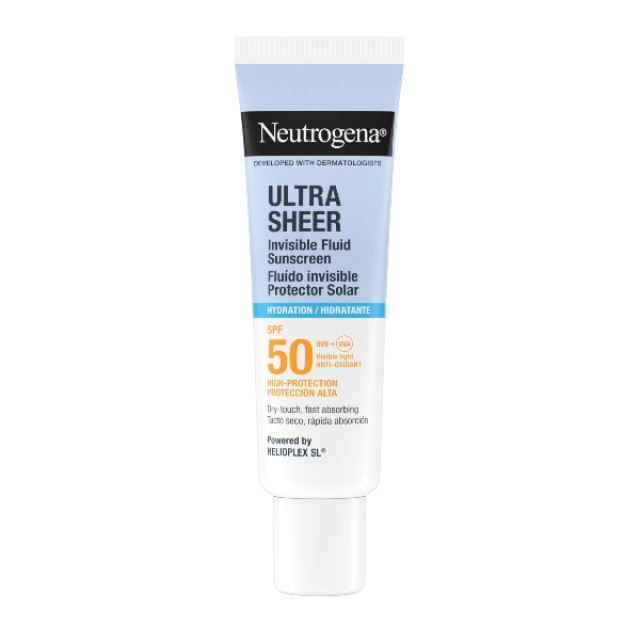 Neutrogena Ultra Sheer Sunscreen Invisible Fluid Hydration SPF50 50ml