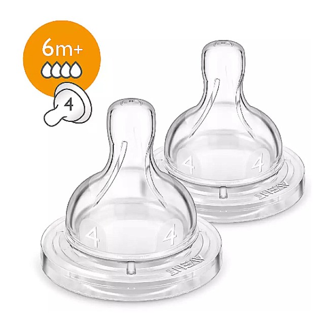 Philips Avent Classic Θηλή Γρήγορης Ροής Κατά Των Κολικών 6m+ 2 τεμάχια