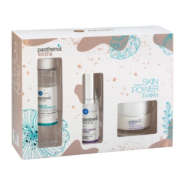 Panthenol Extra Skin Power Promo Σύσφιξης Face & Eye Serum 30ml, Night Cream 50ml & Micellar True Cleanser 3in1 100ml