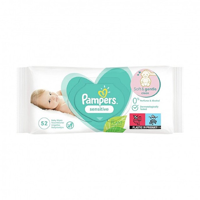 Pampers Wipes Sensitive 52 τεμάχια