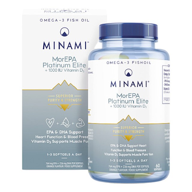 Minami MorEPA Platinum Elite and Vitamin D3 1000iu 60 μαλακές κάψουλες