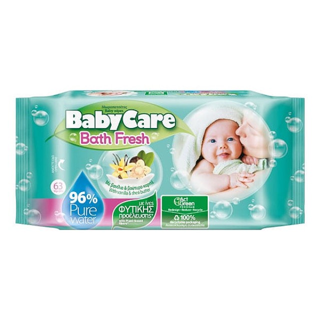 BabyCare Βath Fresh Pure Water Μωρομάντηλα 63 τεμάχια