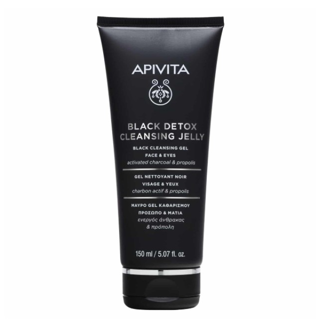 Apivita Black Detox Cleansing Jelly Black Cleansing Gel For Face & Eyes 150ml