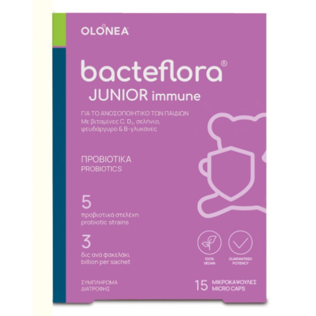 Olonea Bacteflora Junior Immune 15 κάψουλες