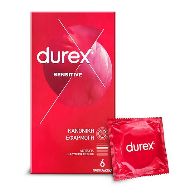 Durex Προφυλακτικά Πολύ Λεπτά Sensitive 6 τεμάχια