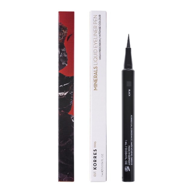 Korres Minerals Liquid Eyeliner Pen 01 Μαύρο 1ml