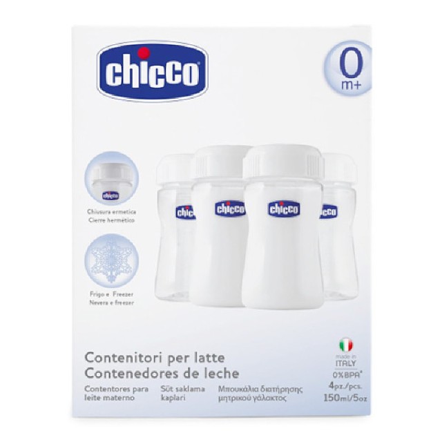 Chicco Multi-Use Milk Containers 4x150ml