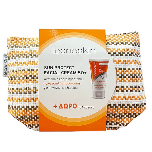 Tecnoskin Sun Protect Facial Cream SPF50 50ml & Toiletry Gift