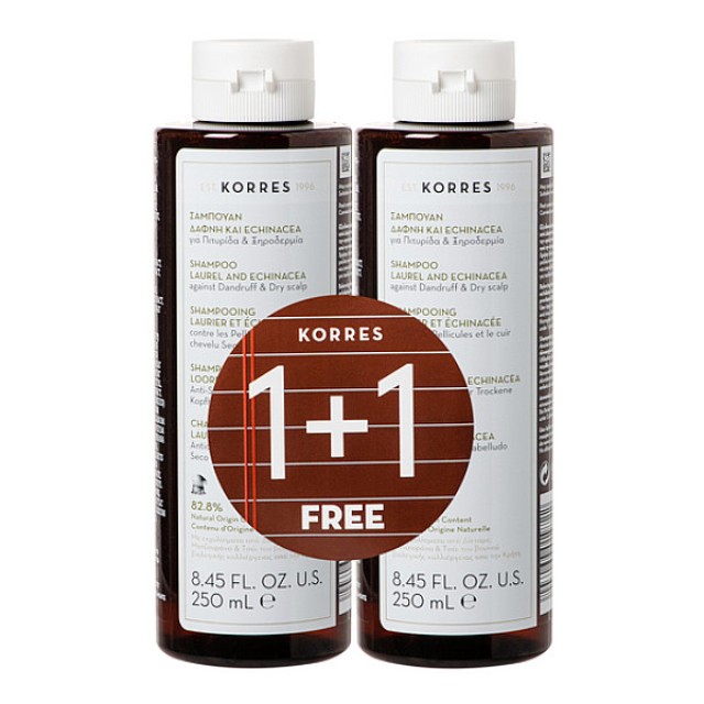 Korres Laurel and Echinacea Shampoo for Dandruff & Dry Skin 2x250ml