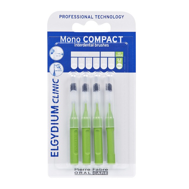 Elgydium Mono Compact Μεσοδόντια Βουρτσάκια 1.1 Πράσινα 4 τεμάχια