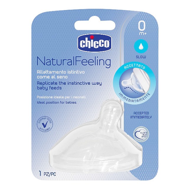 Chicco Natural Feeling Anti-Colic Nipple Slow Flow 0m+ 1 τεμάχιο